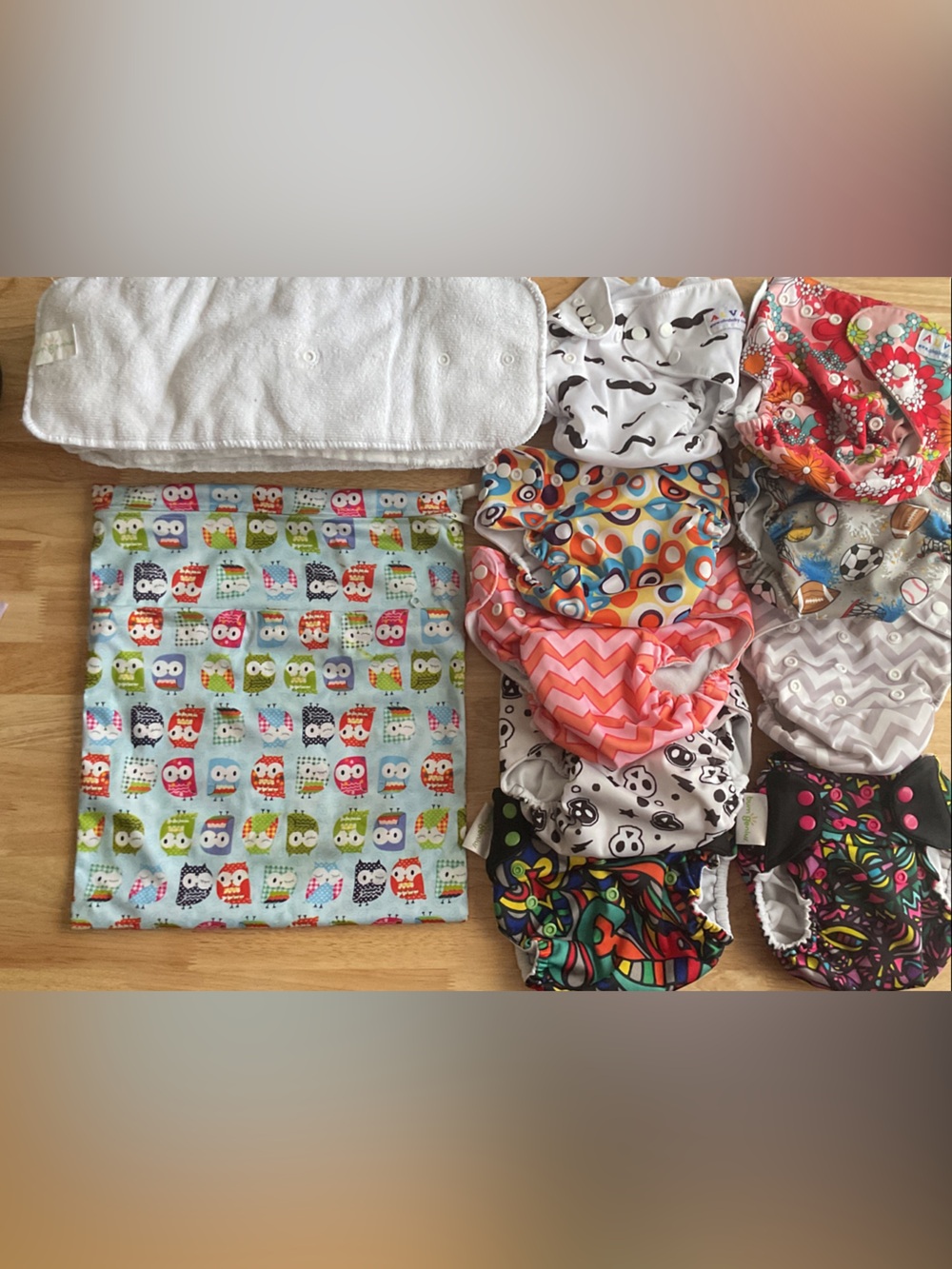 Reusable Pocket Cloth Diapers with Wet Bag & Inserts